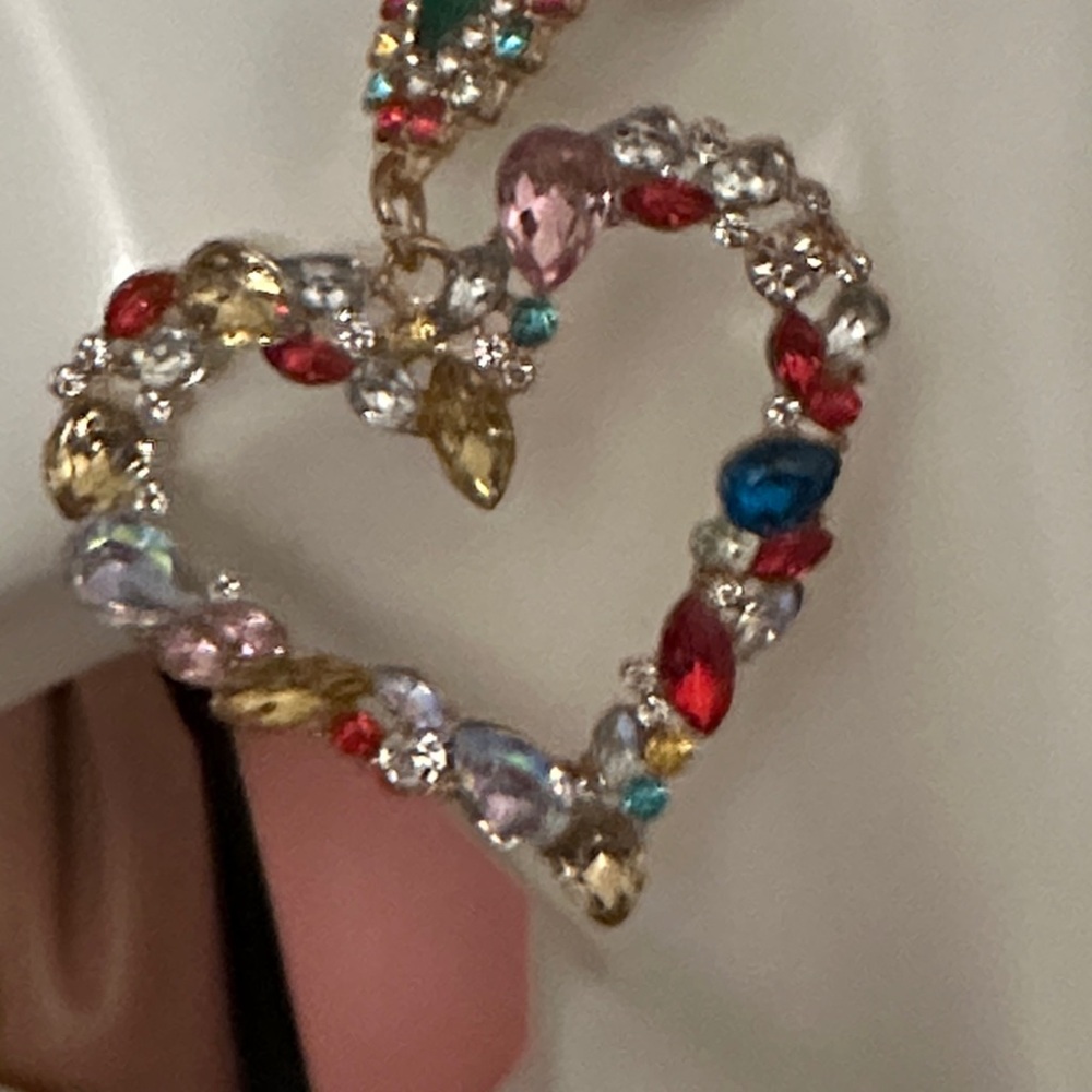 Colorful Heart Drop Earrings